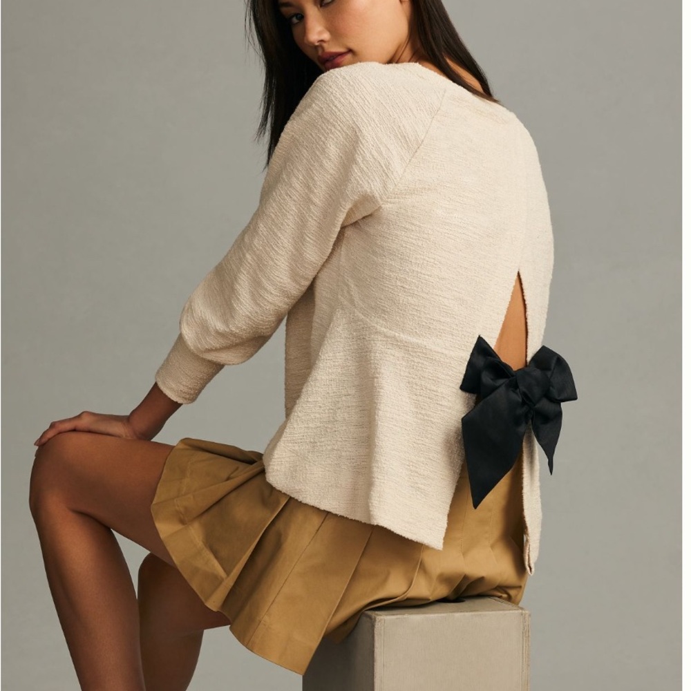 Anthropology Back Bow Sweatshirt